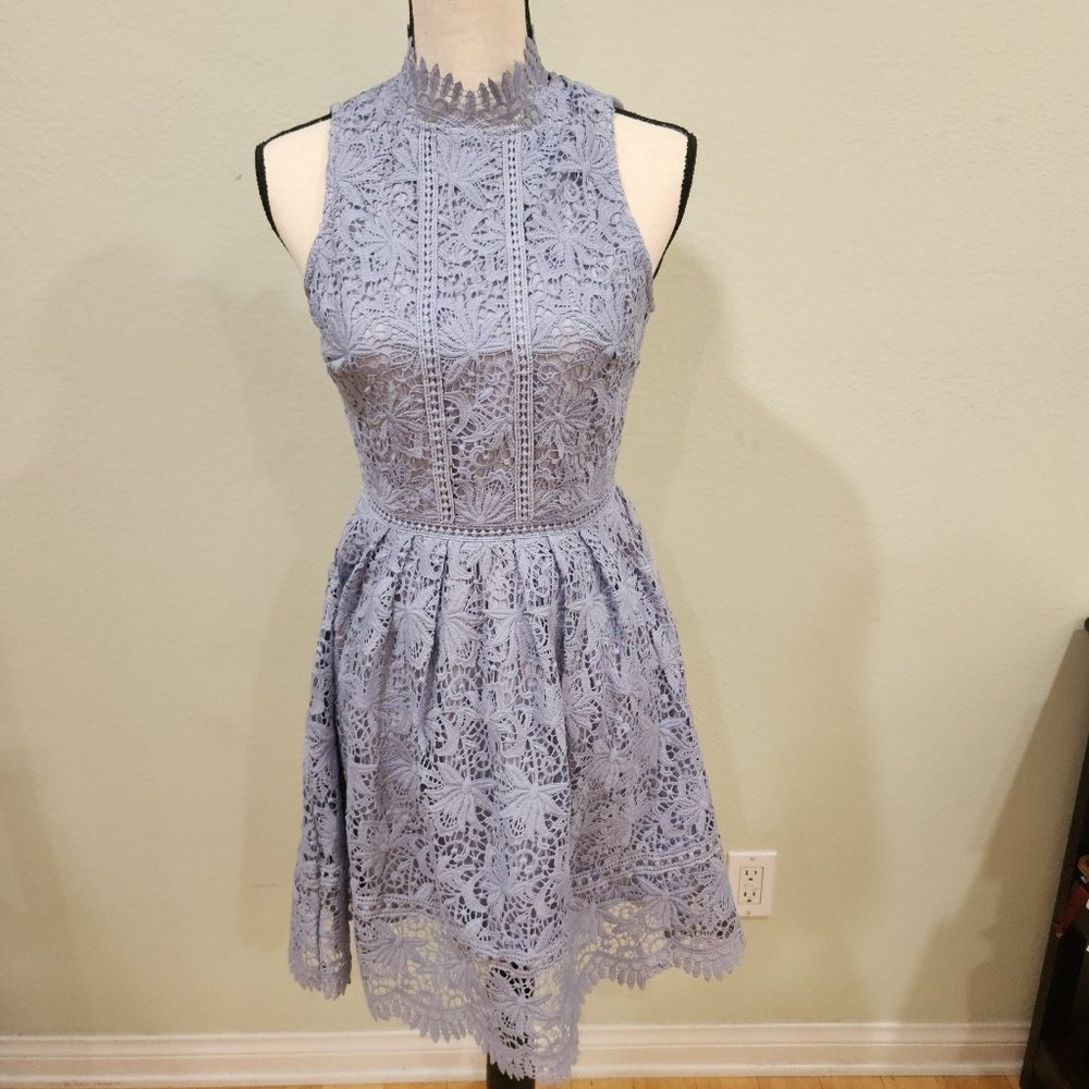 Lavender Crocheted Lace  Dress - Picture 2 of 7